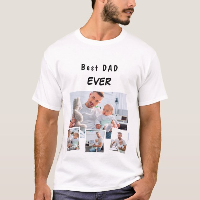 Father dad family photo collage T-Shirt (Front)