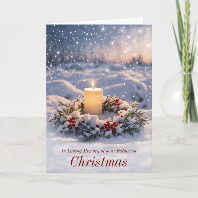 Father Dad In Remembrance Christmas  Card (Front)