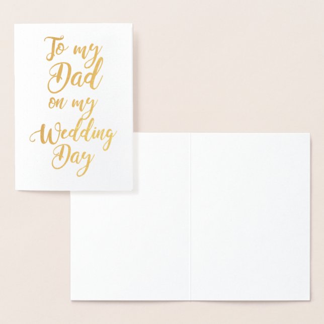 Father Dad of the Bride or Groom Wedding Thank You Foil Card (Display)