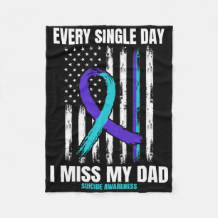 Father Dad Suicide Awareness Prevention Usa Americ Fleece Blanket
