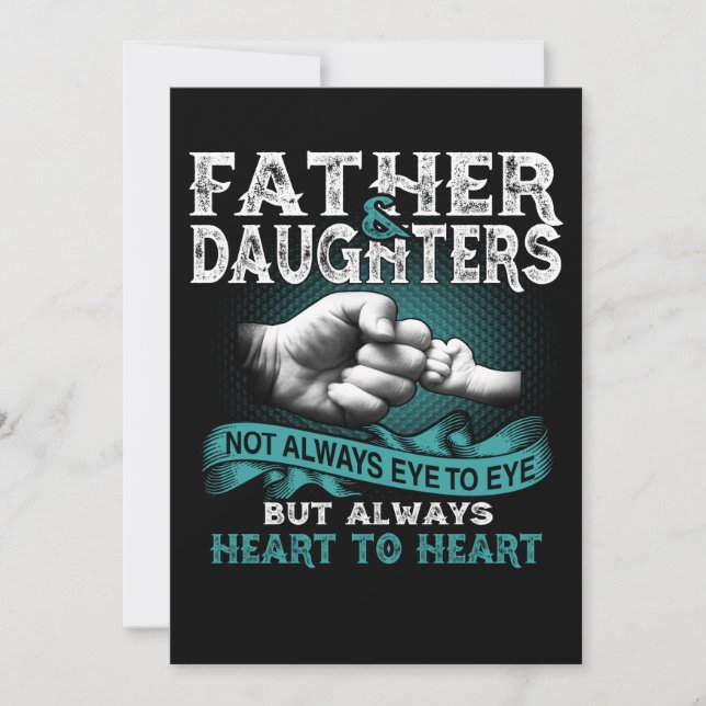 Father Daughter Always Heart To Heart Gift For Dad Announcement (Front)