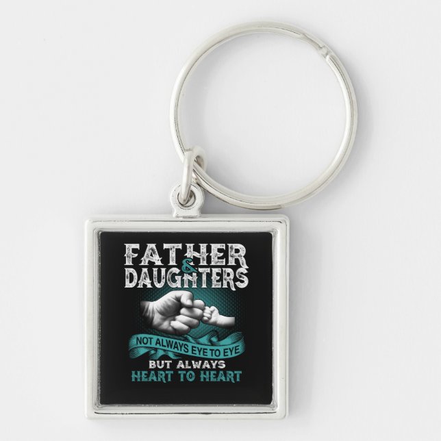 Father Daughter Always Heart To Heart Gift For Dad Key Ring (Front)