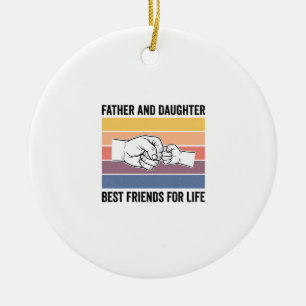 Father Daughter Best Friends for Life Vintage Desi Ceramic Tree Decoration