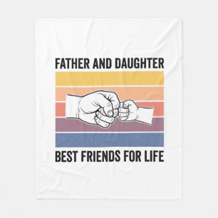 Father Daughter Best Friends for Life Vintage Desi Fleece Blanket