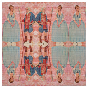 Father & Daughter Colonial Paper Doll Fabric