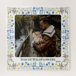 Father Daughter Custom Photo Wildflower Dad Puzzle