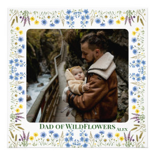 Father Daughter Custom Photo Wildflower Print
