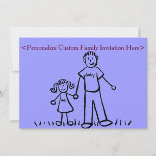 Father Daughter Family Art Custom Invitation