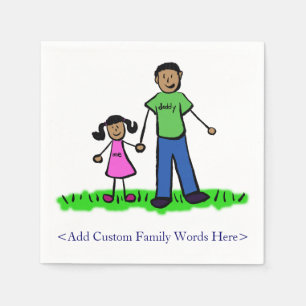 Father Daughter Family Custom Art Napkins