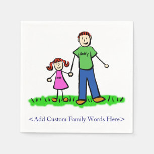 Father Daughter Family Custom Art Napkins