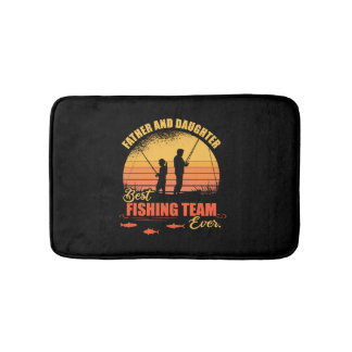 Father Daughter Fishing Gift Bath Mat
