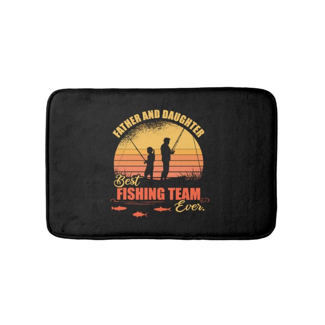 Father Daughter Fishing Gift Bath Mat (Front)
