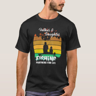Father Daughter Fishing Partner For Life Retro Mat T-Shirt