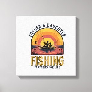 Father Daughter Fishing Partners for Life Shirt De Canvas Print