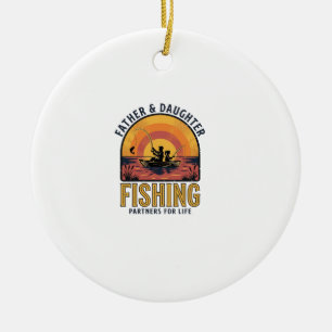 Father Daughter Fishing Partners for Life Shirt De Ceramic Tree Decoration