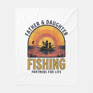 Father Daughter Fishing Partners for Life Shirt De Fleece Blanket