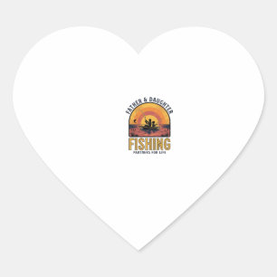 Father Daughter Fishing Partners for Life Shirt De Heart Sticker