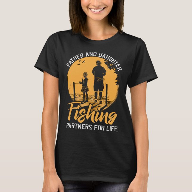 father daughter fishing partners quote vintage T-Shirt (Front)
