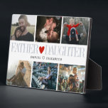 Father Daughter Heart Photo Grid Collage Plaque<br><div class="desc">Capture the beautiful moments shared between father and daughter with our heartfelt photo collage gift. Personalised with your favourite memories, this collage celebrates the special bond between dad and his little girl. Crafted with love and attention to detail, it's a meaningful tribute to the laughter, love, and cherished moments that...</div>