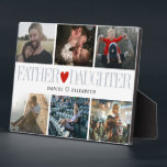 Father Daughter Heart Photo Grid Collage Plaque<br><div class="desc">Capture the beautiful moments shared between father and daughter with our heartfelt photo collage gift. Personalised with your favourite memories, this collage celebrates the special bond between dad and his little girl. Crafted with love and attention to detail, it's a meaningful tribute to the laughter, love, and cherished moments that...</div>