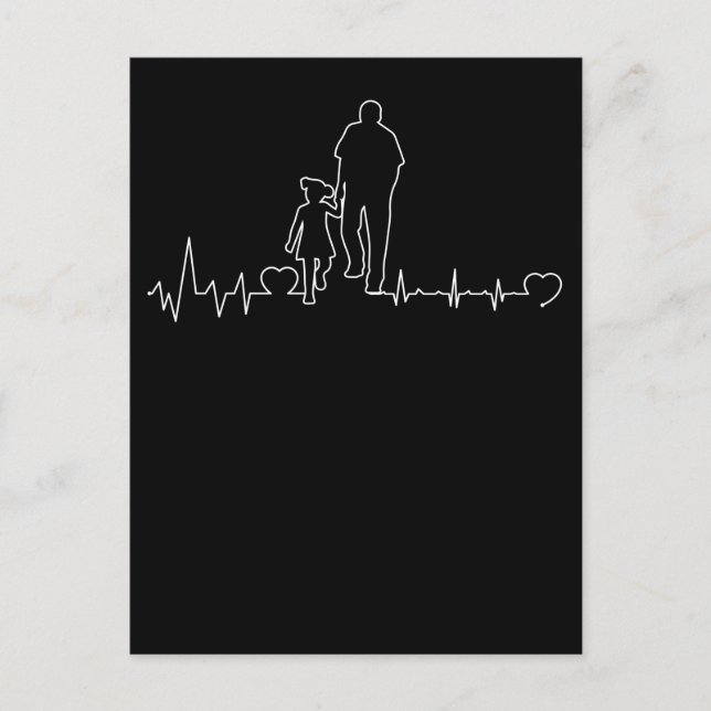 Father Daughter Heartbeat Dad Child Bond Postcard (Front)