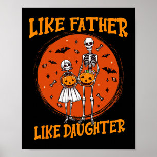 Father Daughter Matching Halloween Costume Poster
