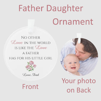 Father Daughter Ornament with Photo