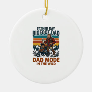 Father Day Bigfoot Dad Shirt Camping Legend Father Ceramic Tree Decoration