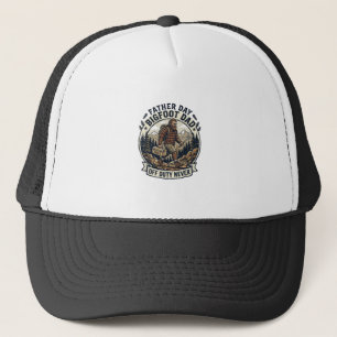 Father Day Bigfoot Dad Shirt Dad Mode In The Wild Trucker Hat