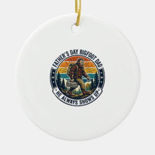Father Day Bigfoot Dad Shirt Funny Forest Legend D Ceramic Tree Decoration