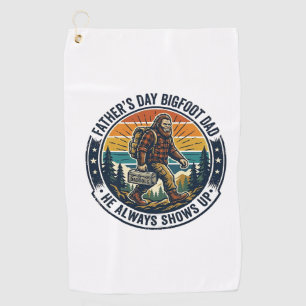 Father Day Bigfoot Dad Shirt Funny Forest Legend D Golf Towel