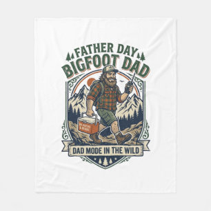 Father Day Bigfoot Dad Shirt Mythical Family Man R Fleece Blanket