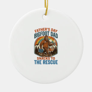 Father Day Bigfoot Dad Shirt Raising Kids Like A L Ceramic Tree Decoration