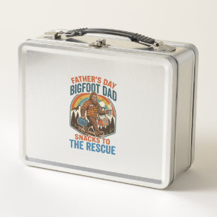 Father Day Bigfoot Dad Shirt Raising Kids Like A L Metal Lunch Box