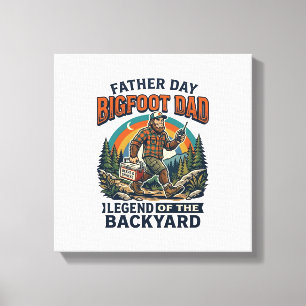 Father Day Bigfoot Dad Shirt Snacks Hero Funny Gif Canvas Print