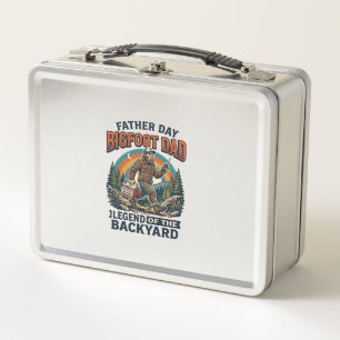 Father Day Bigfoot Dad Shirt Snacks Hero Funny Gif Metal Lunch Box