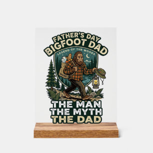 Father Day Bigfoot Dad Shirt Strong Quiet Reliable Acrylic Sign