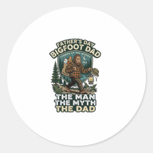 Father Day Bigfoot Dad Shirt Strong Quiet Reliable Classic Round Sticker