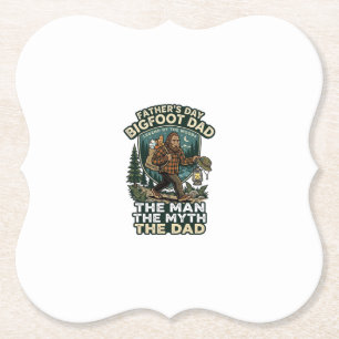 Father Day Bigfoot Dad Shirt Strong Quiet Reliable Paper Coaster