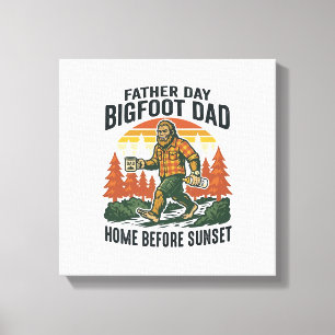 Father Day Bigfoot Dad Shirt The Man The Myth The  Canvas Print