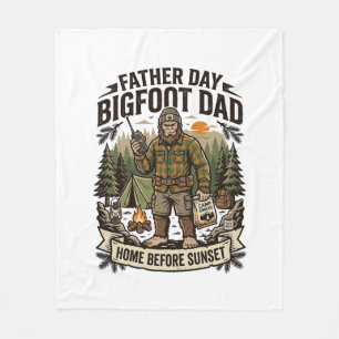 Father Day Bigfoot Dad Shirt Woodland Papa Retro G Fleece Blanket