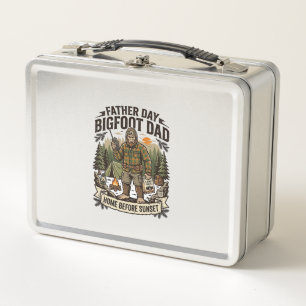 Father Day Bigfoot Dad Shirt Woodland Papa Retro G Metal Lunch Box