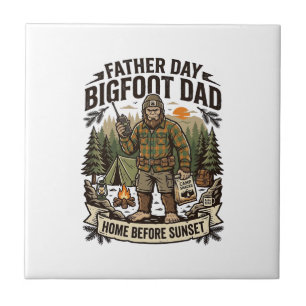 Father Day Bigfoot Dad Shirt Woodland Papa Retro G Tile