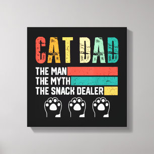 Father Day Cat Dad Canvas Print