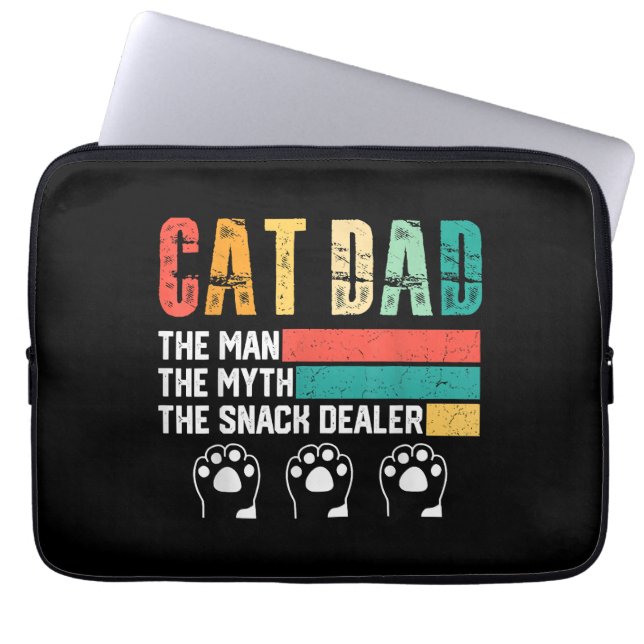 Father Day Cat Dad Laptop Sleeve (Front)