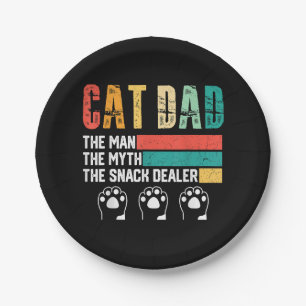 Father Day Cat Dad Paper Plate