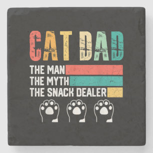 Father Day Cat Dad Stone Coaster