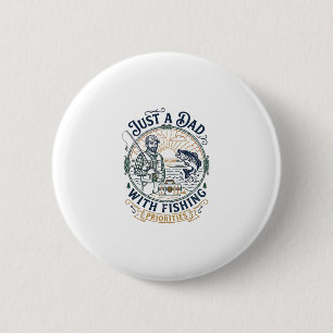 Father Day Fishing Dad Shirt Just A Dad With Fishi 6 Cm Round Badge