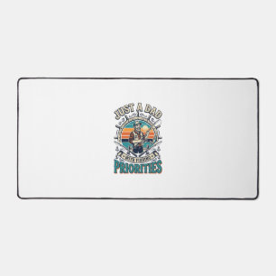 Father Day Fishing Dad Shirt Just A Dad With Fishi Desk Mat