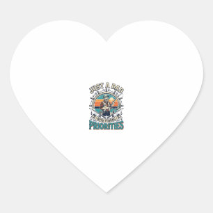 Father Day Fishing Dad Shirt Just A Dad With Fishi Heart Sticker
